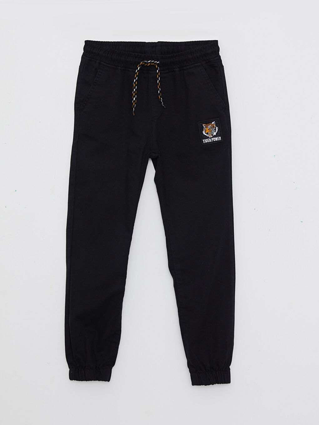 Boy's Jogger Pants With Elastic Waist Embroidery