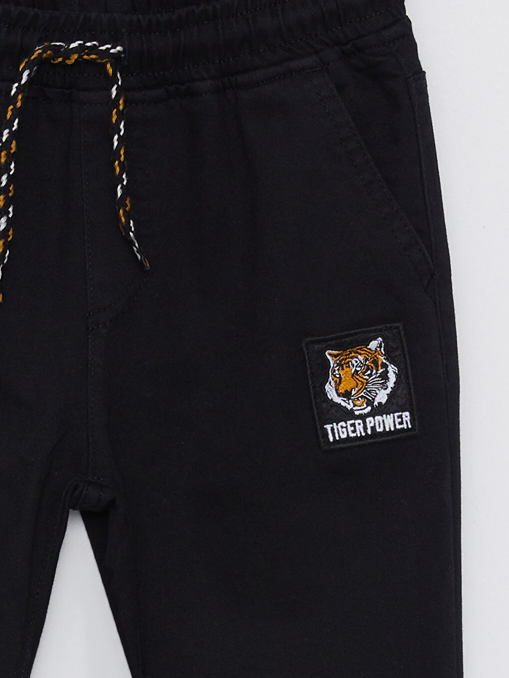 Boy's Jogger Pants With Elastic Waist Embroidery-2