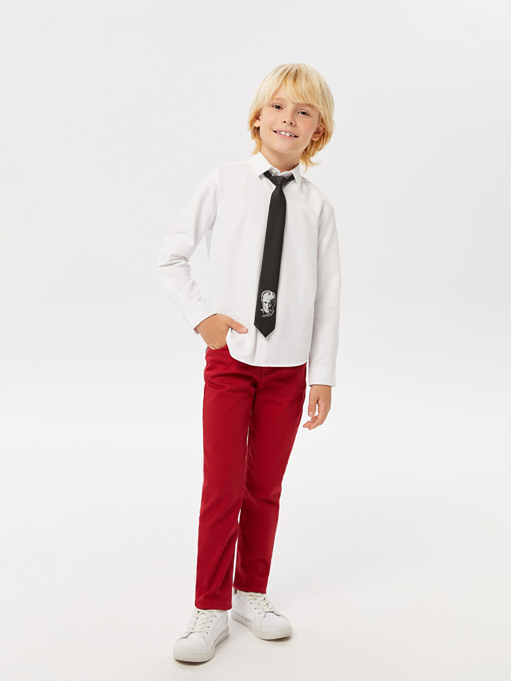 LCW Kids Kırmızı Basic Gabardin Erkek Çocuk Pantolon - 1