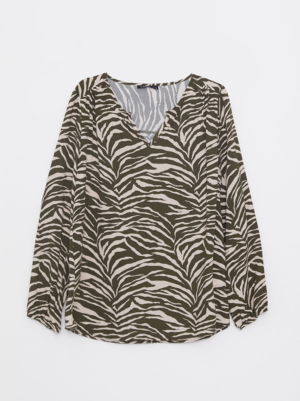 LCWAIKIKI Classic Bluza ženska sa izrezom, dezenirana, dugih rukava -W24624Z8-LS6