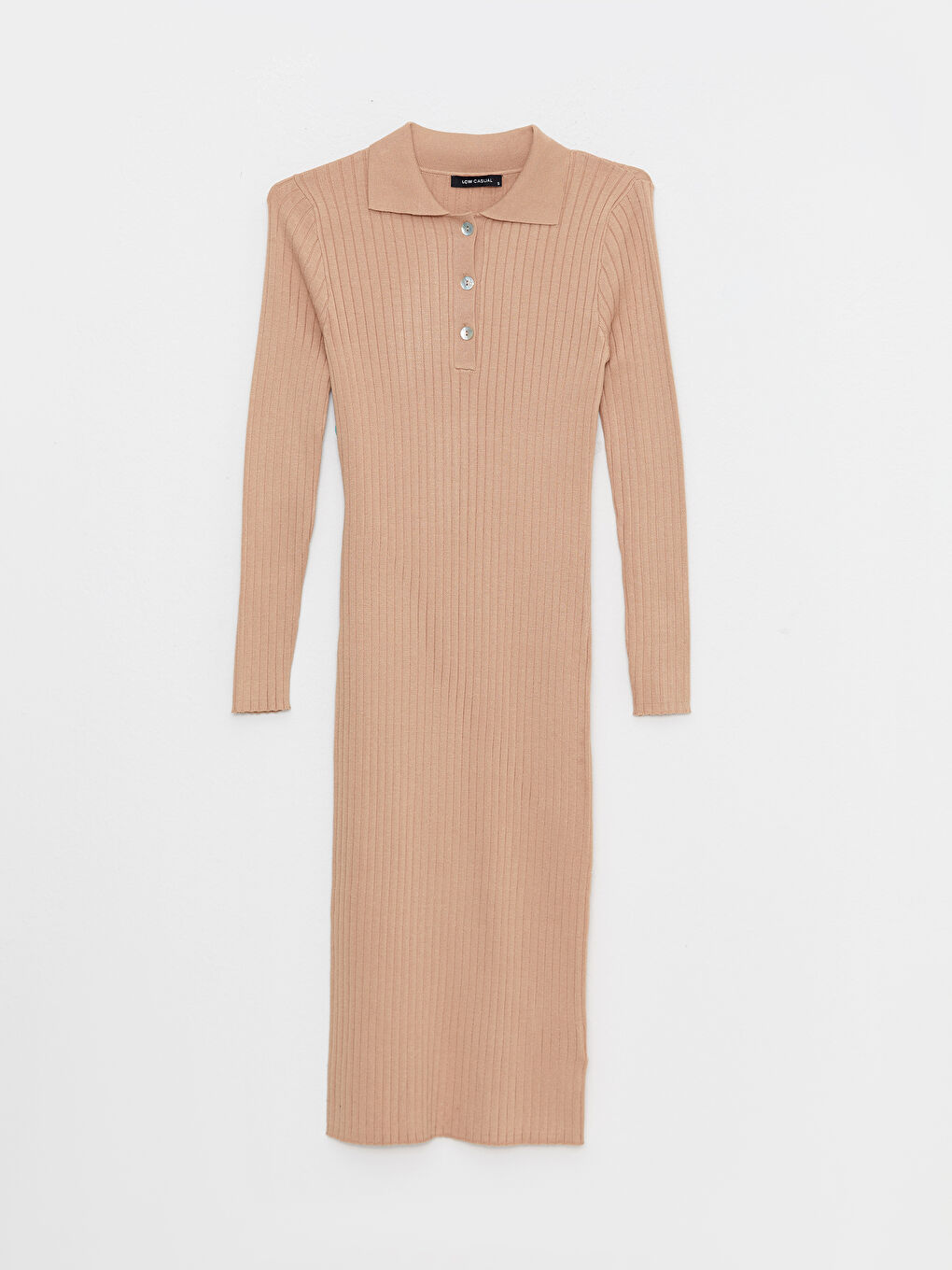 LCW Vision Shirt Neck Regular Long Sleeve Women's Tricot Dress -W24629Z8-GCU