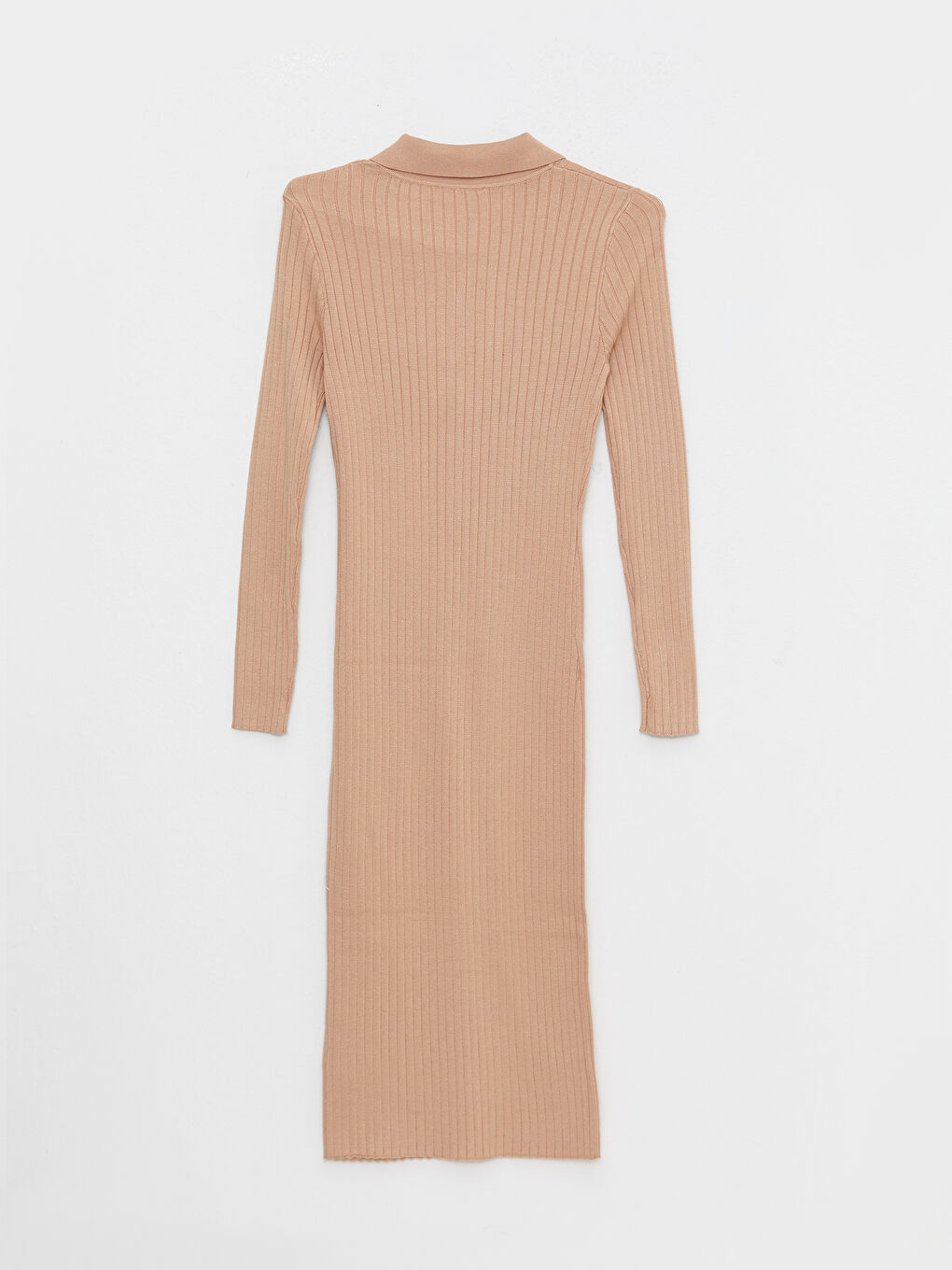 LCW Vision Shirt Neck Regular Long Sleeve Women's Tricot Dress -W24629Z8-GCU