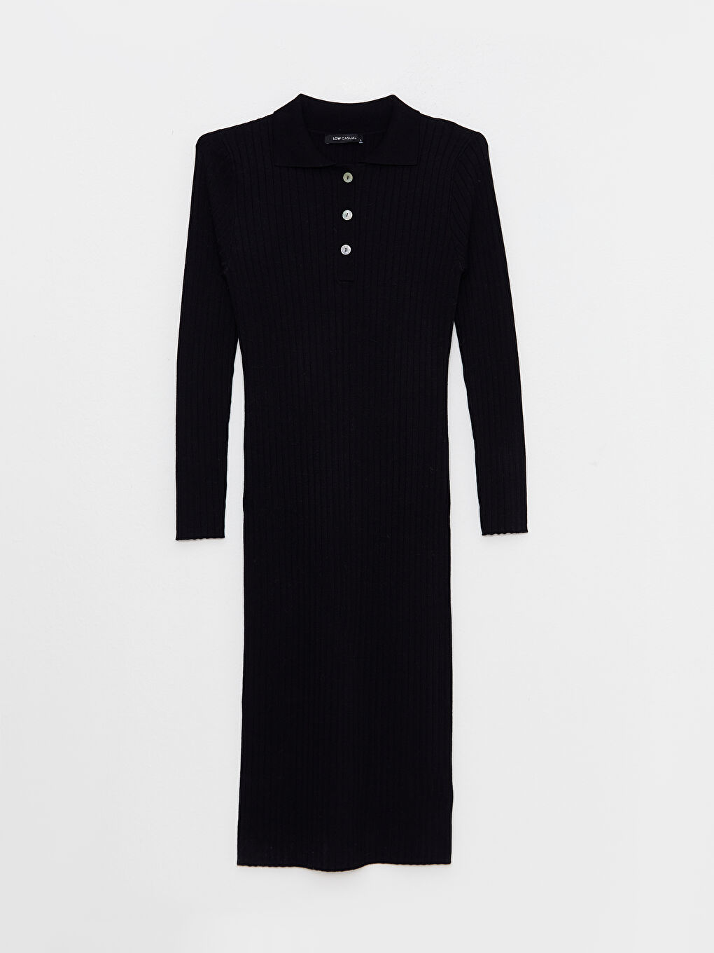 LCW Vision Shirt Neck Regular Long Sleeve Women's Tricot Dress -W24629Z8-RQN