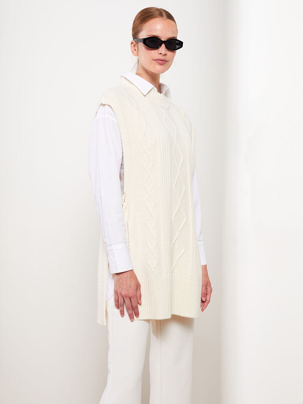 Džemper za Žene sa Okruglim Izrezom i Uzorkom-2