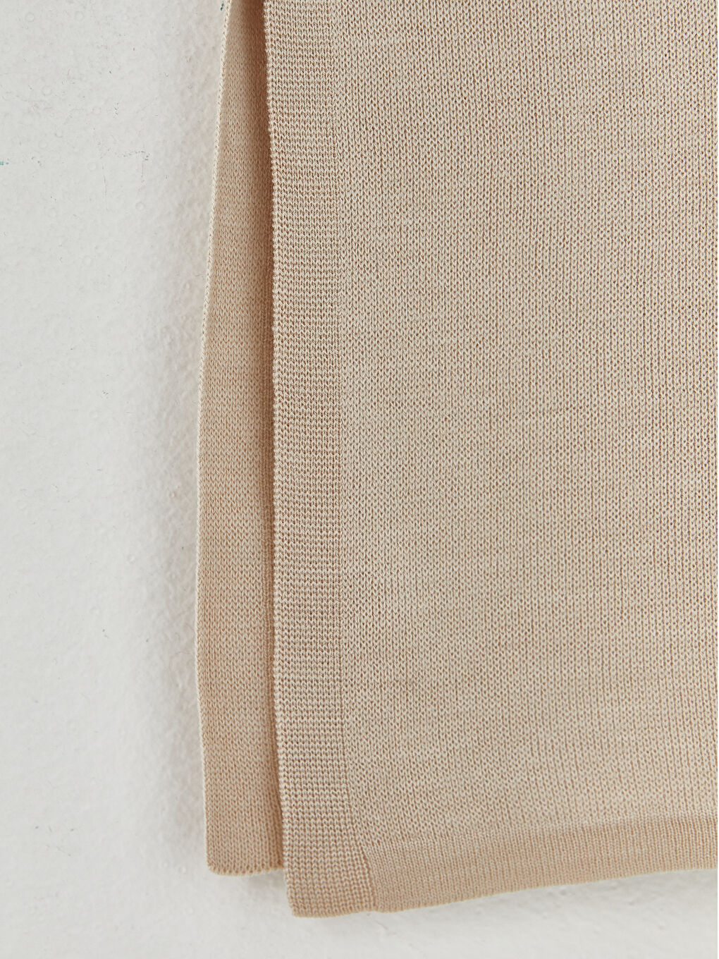 Bej Balıkçı Yaka Düz Triko Kadın Süveter-10