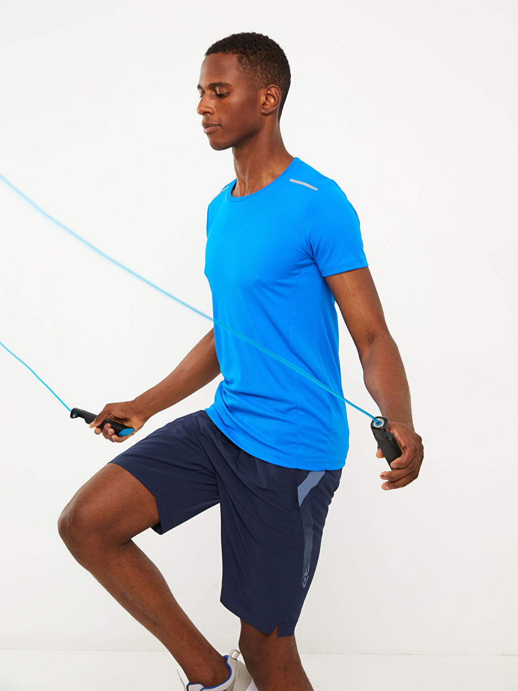 Mavi Bisiklet Yaka Kısa Kollu Erkek Spor Tişört