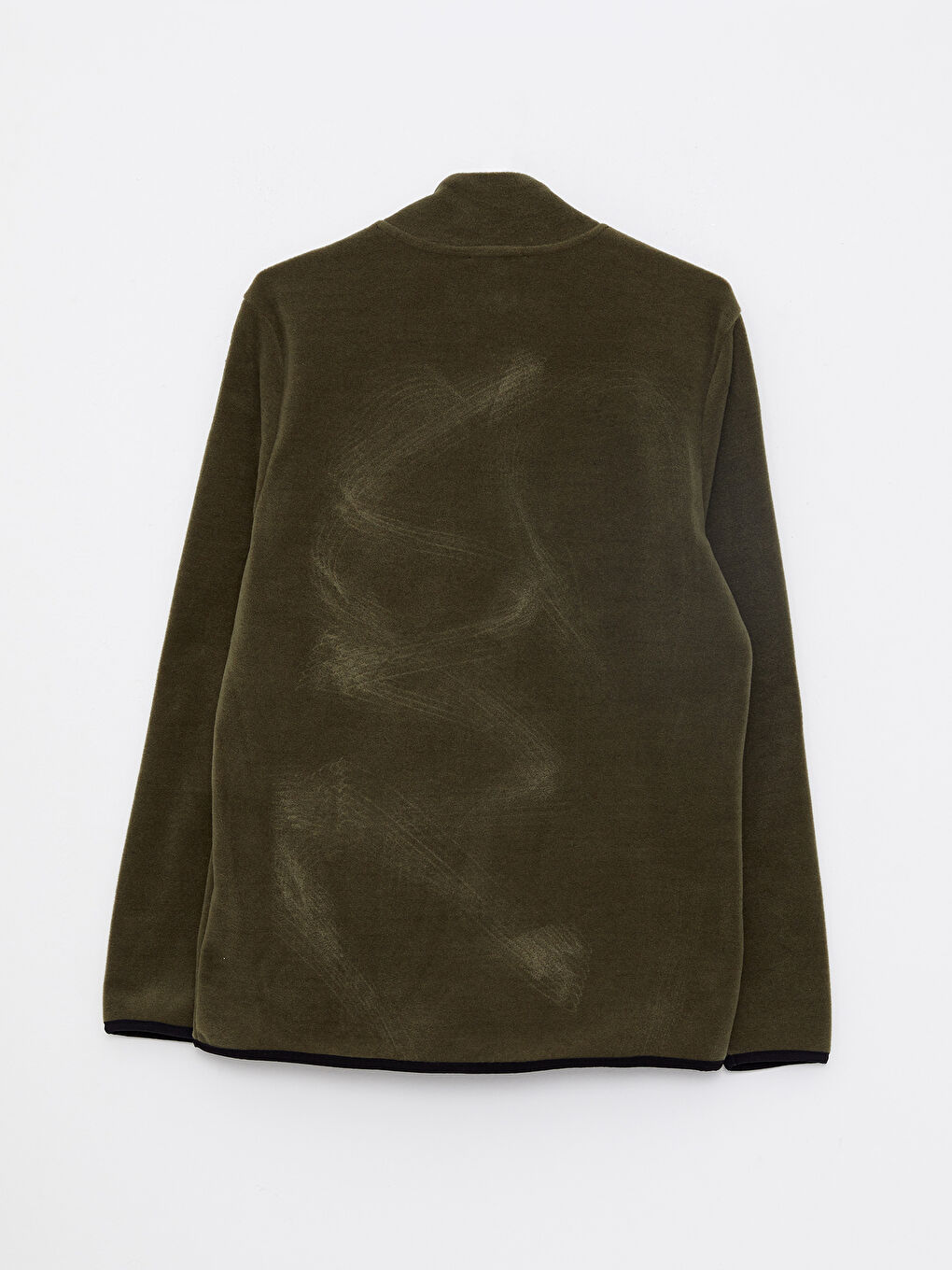 Haki Standart Kalıp Dik Yaka Polar Erkek Spor Hırka-6