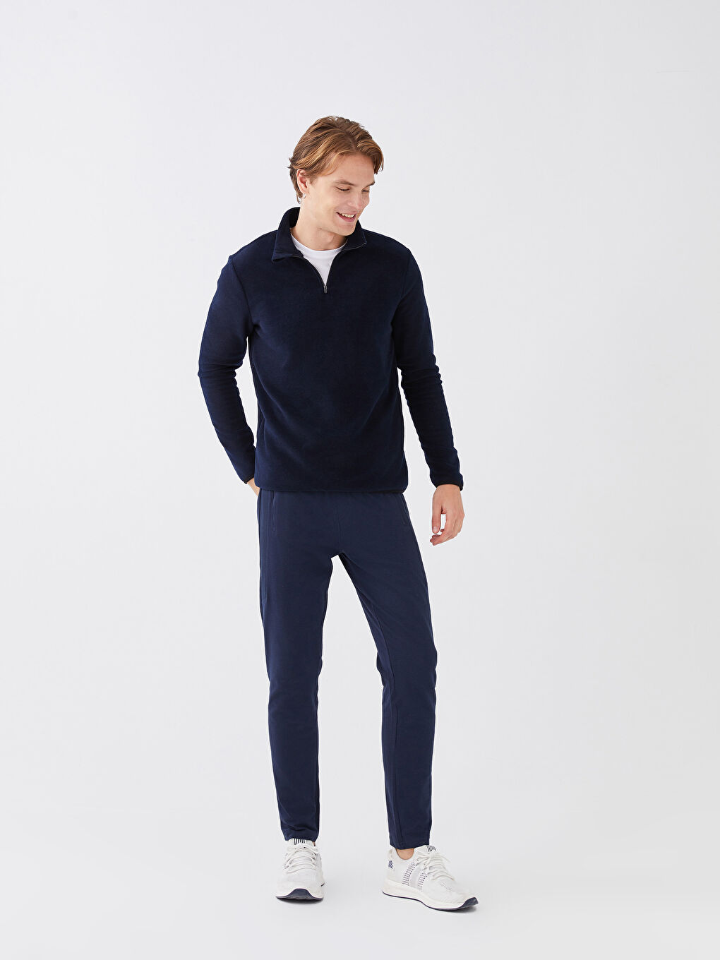 Turtle Neck Long Sleeve Men's Fleece Sweatshirt-2
