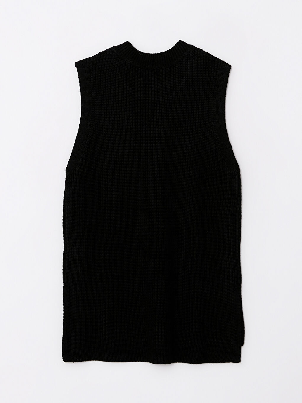 Women's Crew Neck Plain Knitwear Sweater Vest -W24650Z8-RQN
