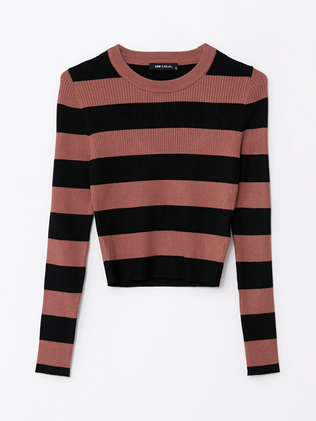 LCW Vision Rundhalsausschnitt Gestreift Langarm Damen Strickpullover -W24651Z8-LEW