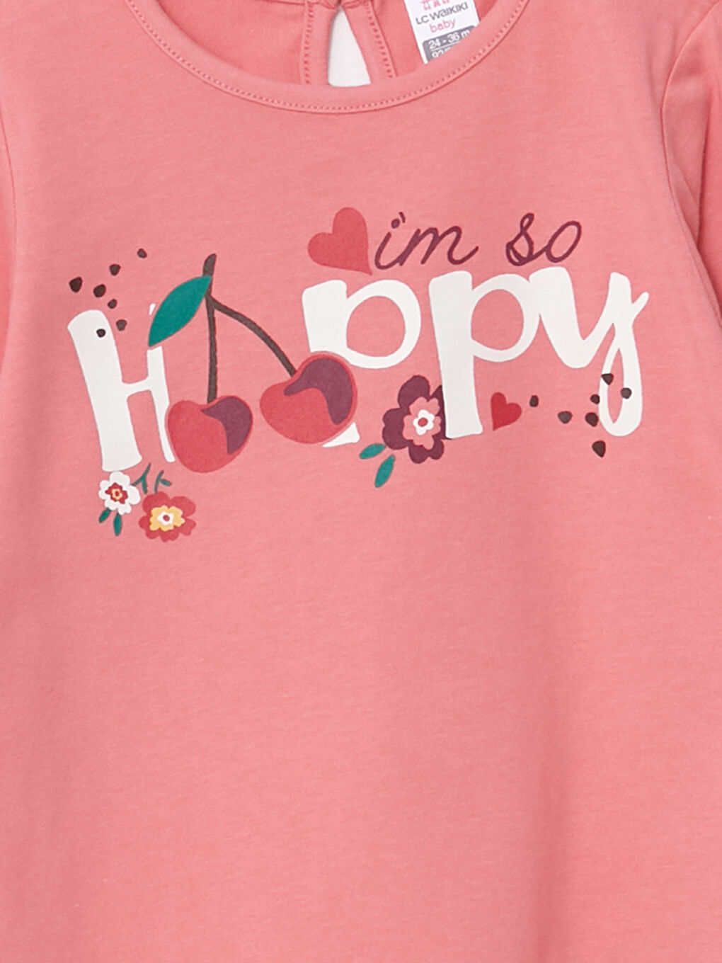 Bisiklet Yaka Uzun Kollu Baskılı Kız Bebek Tişört 2'li-4