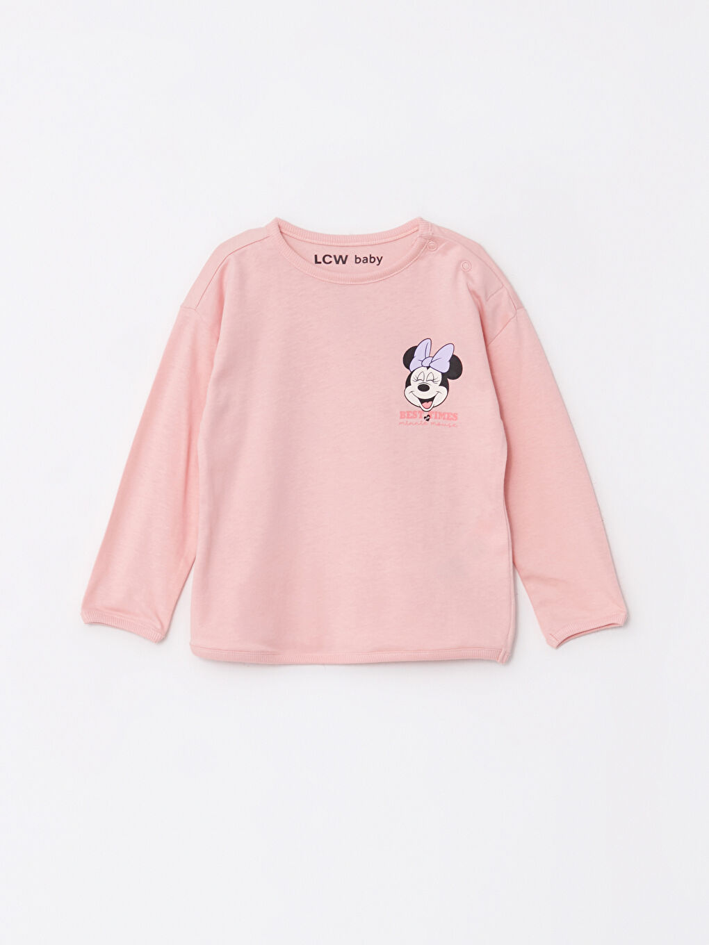 LCW baby Rundhalsausschnitt Langarm Minnie Mouse Bedrucktes Baby Mädchen T-Shirt -W24703Z1-G21