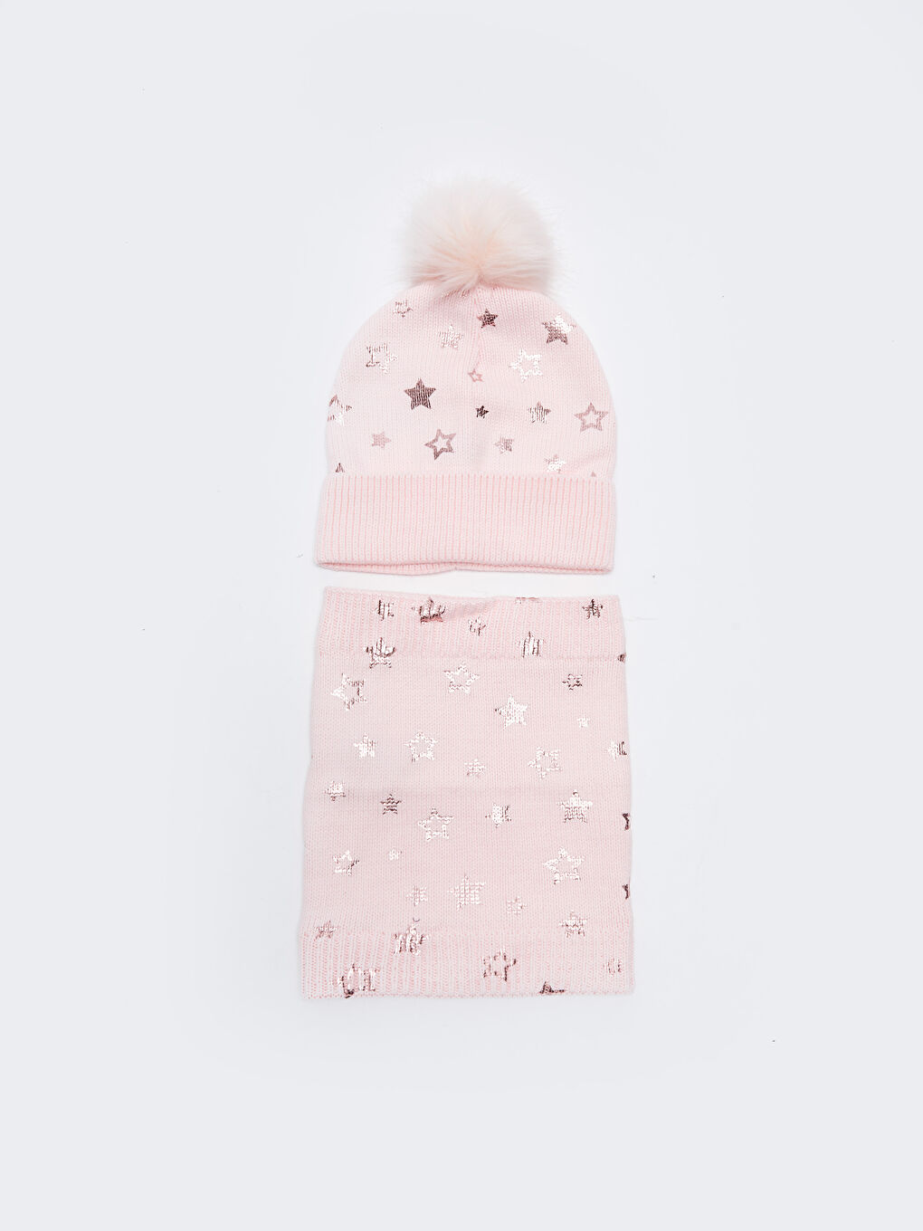 LC Waikiki Star Printed Girl's Beret and Neck Collar -W24709Z4-FDK