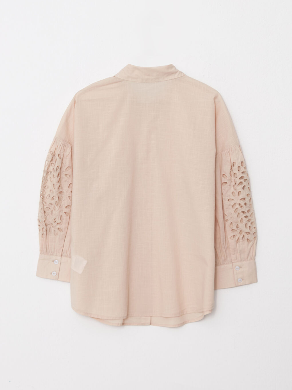 Front Button Closure Embroidered Long Sleeve Cotton Women's Shirt -W24762Z8-FFG