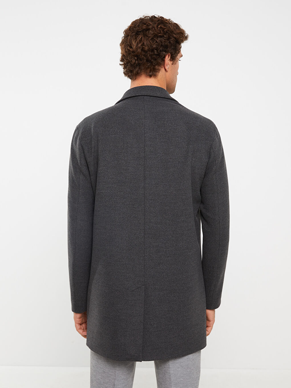 بالطو سادة ياقة الجاكيت تخين للرجال كاشيه-5