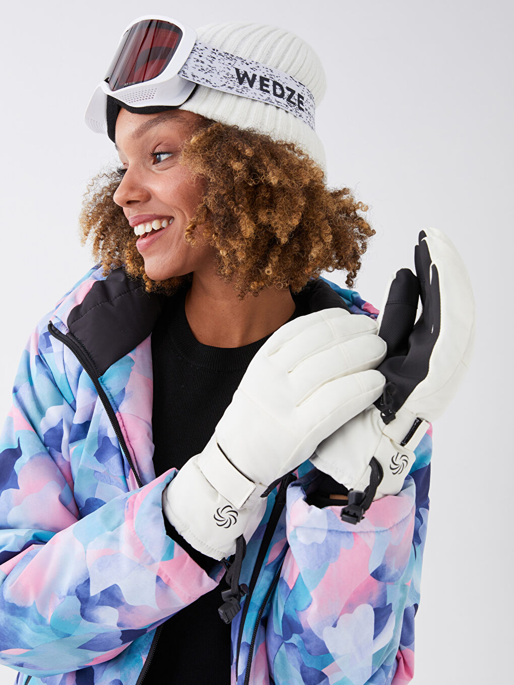 Color Block Women's Snow Gloves