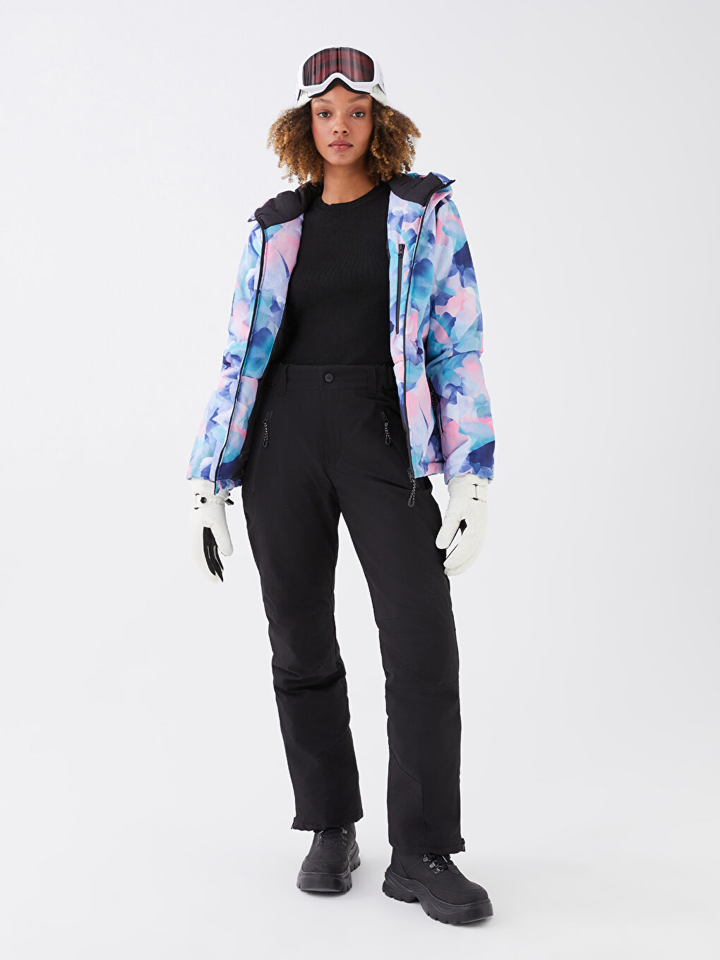 Color Block Women's Snow Gloves-2