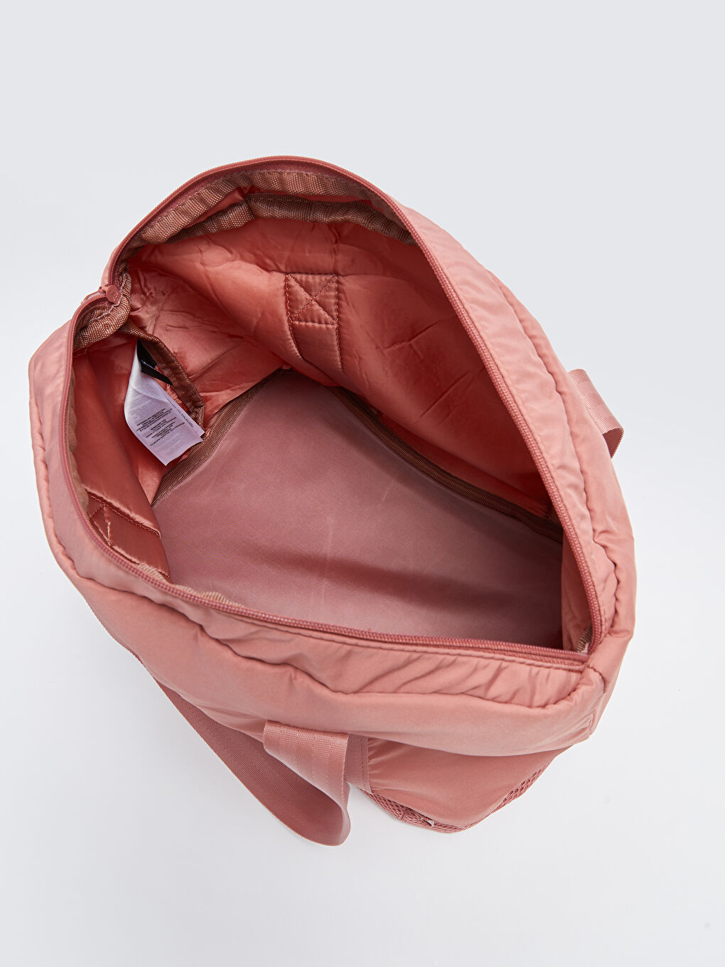 Pembe Paraşüt Kumaş Yazı Baskılı Kadın Spor Çantası-6