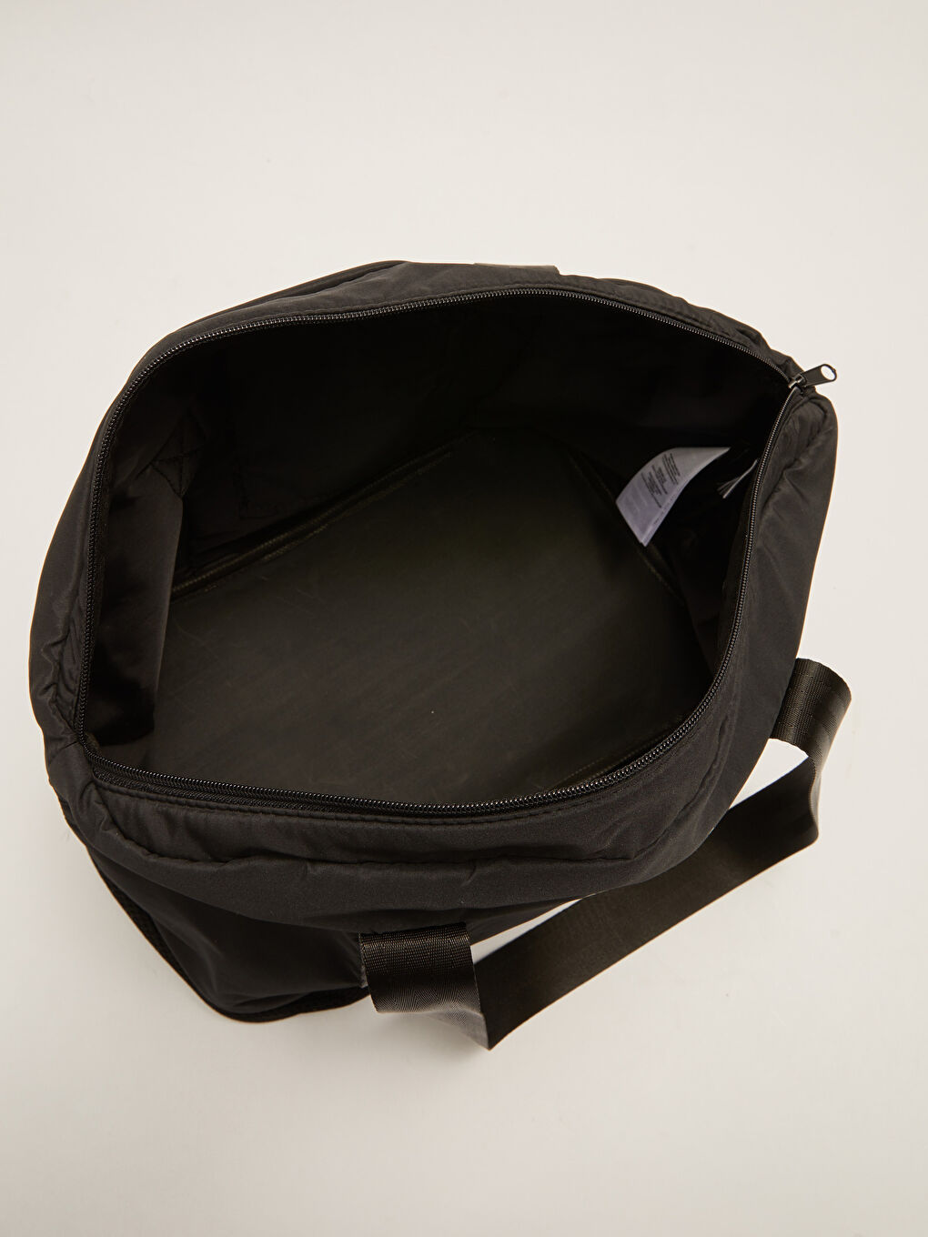 Siyah Paraşüt Kumaş Yazı Baskılı Kadın Spor Çantası-7