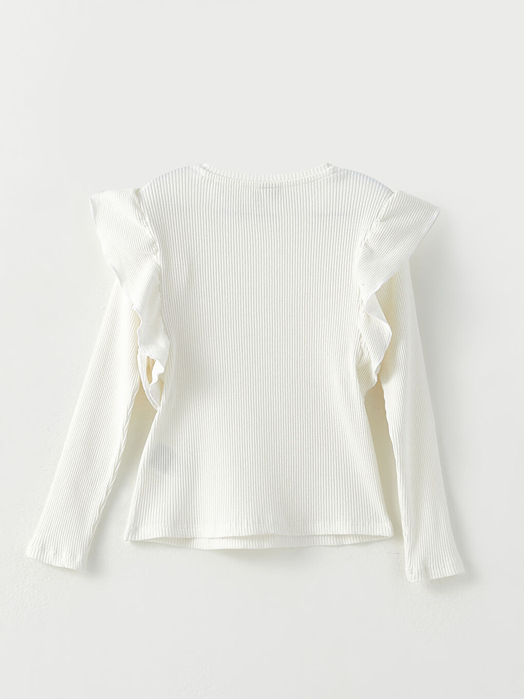 تي شيرت كم طويل سادة بياقة دائرية للبنات-1