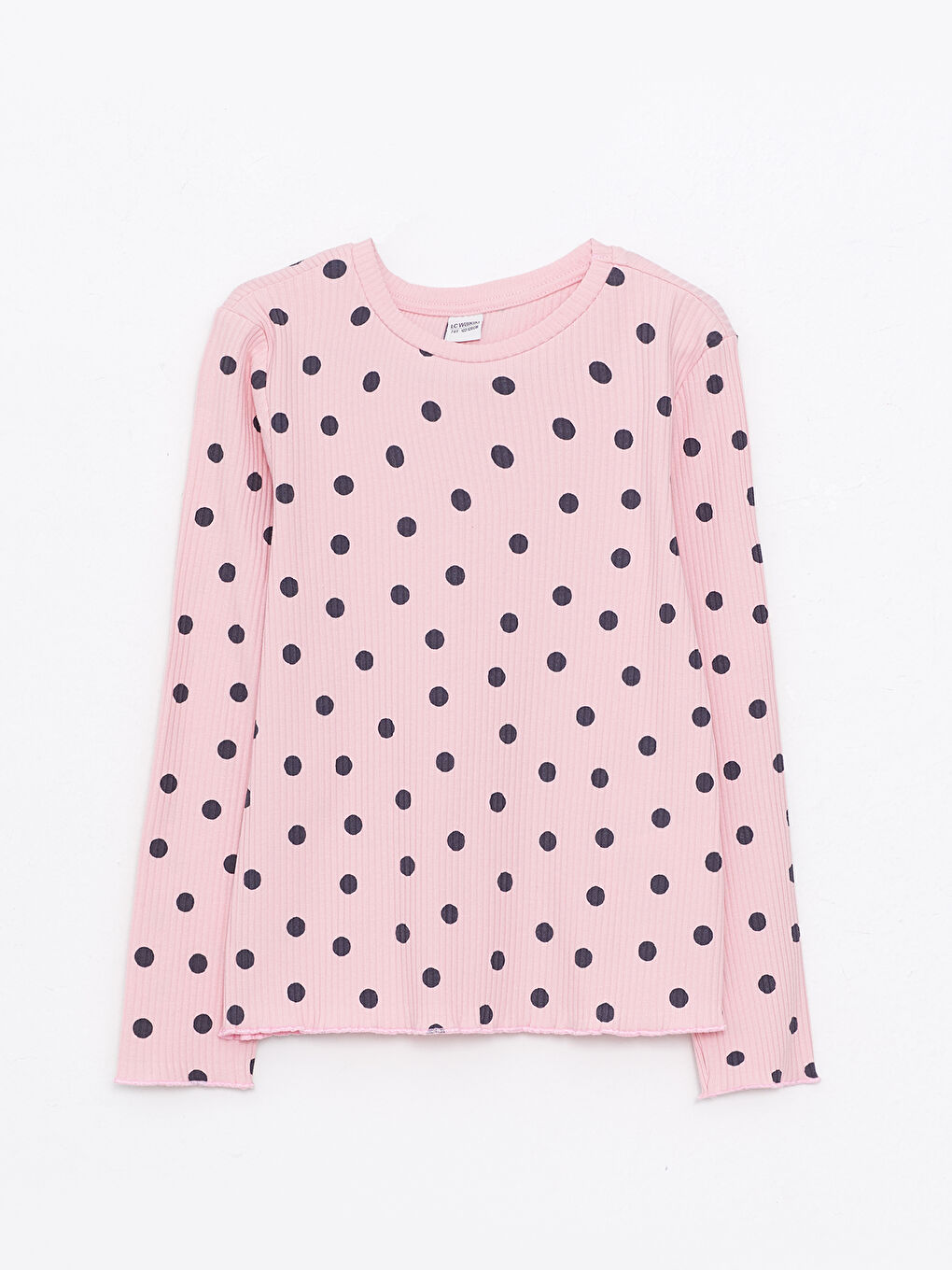 Футболка с круглым вырезом, в горошек, с длинным рукавом, для девочек