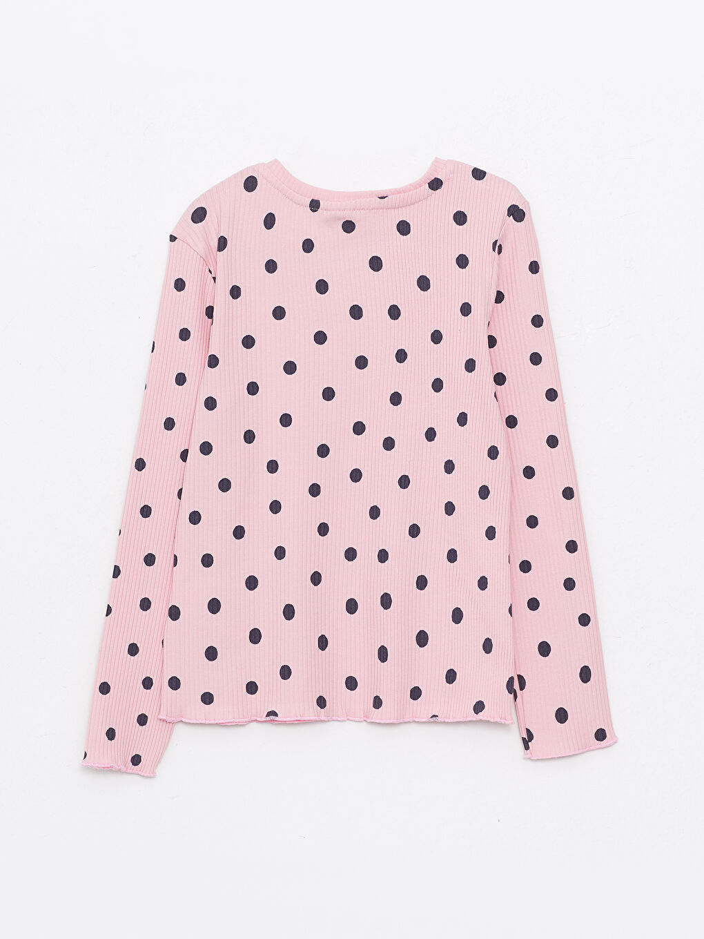 Футболка с круглым вырезом, в горошек, с длинным рукавом, для девочек-1