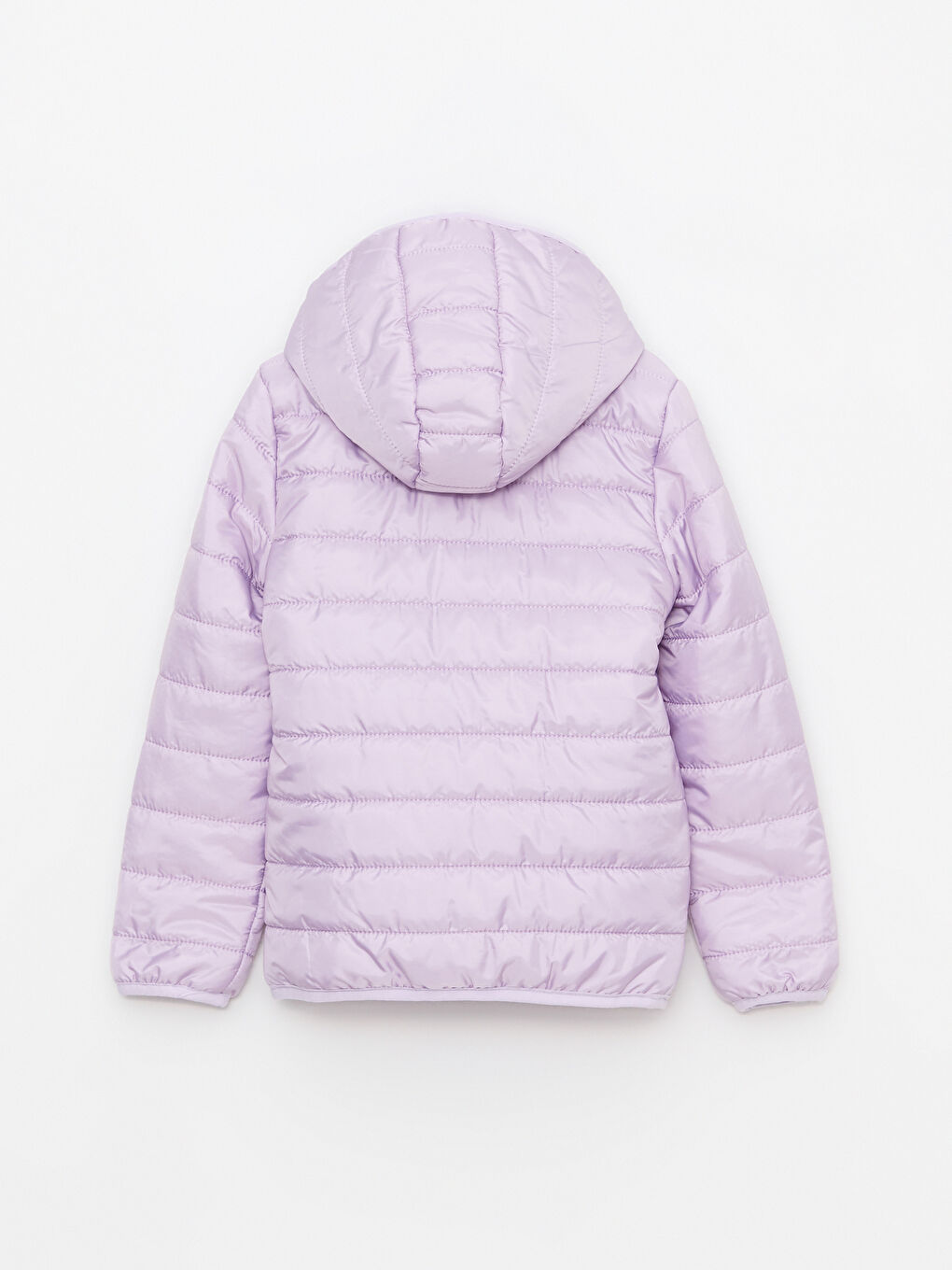 Lila Kapüşonlu Basic Kız Çocuk Şişme Mont-2
