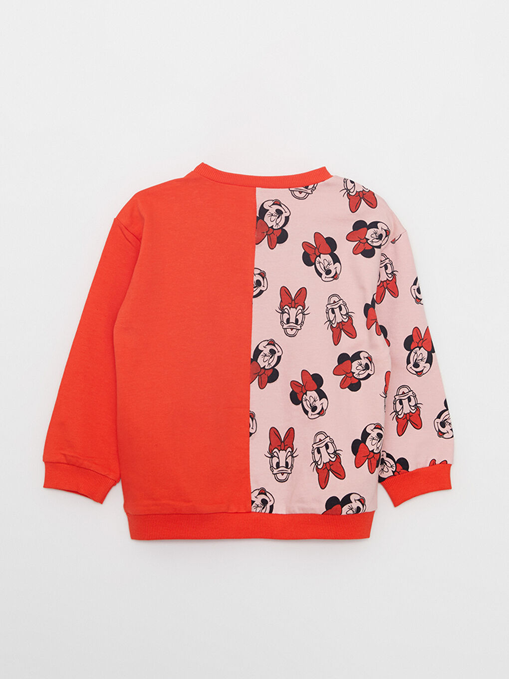 Crew Neck Long Sleeve Minnie Mouse Printed Baby Girls' Sweatshirt-1