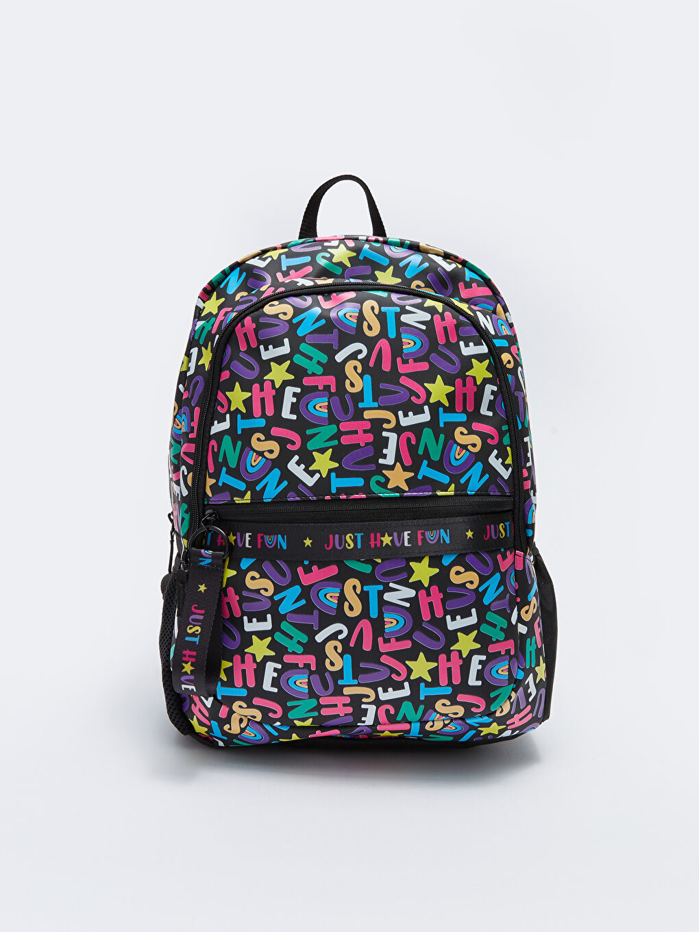 Siyah Baskılı Kız Çocuk Sırt Çantası
