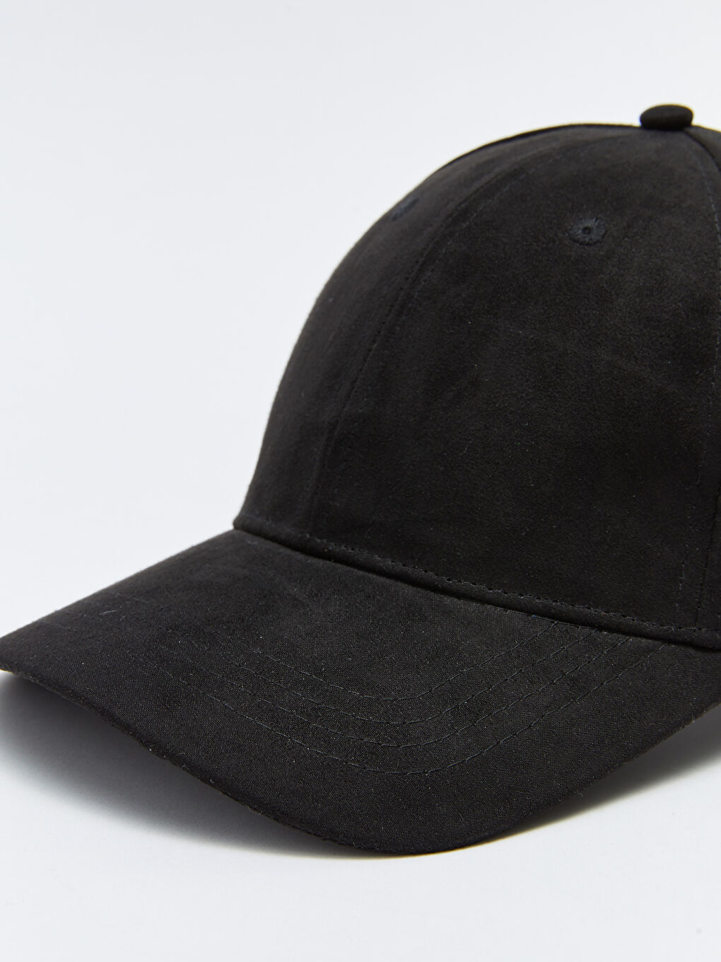 Siyah Düz Erkek Süet Kep Şapka-3