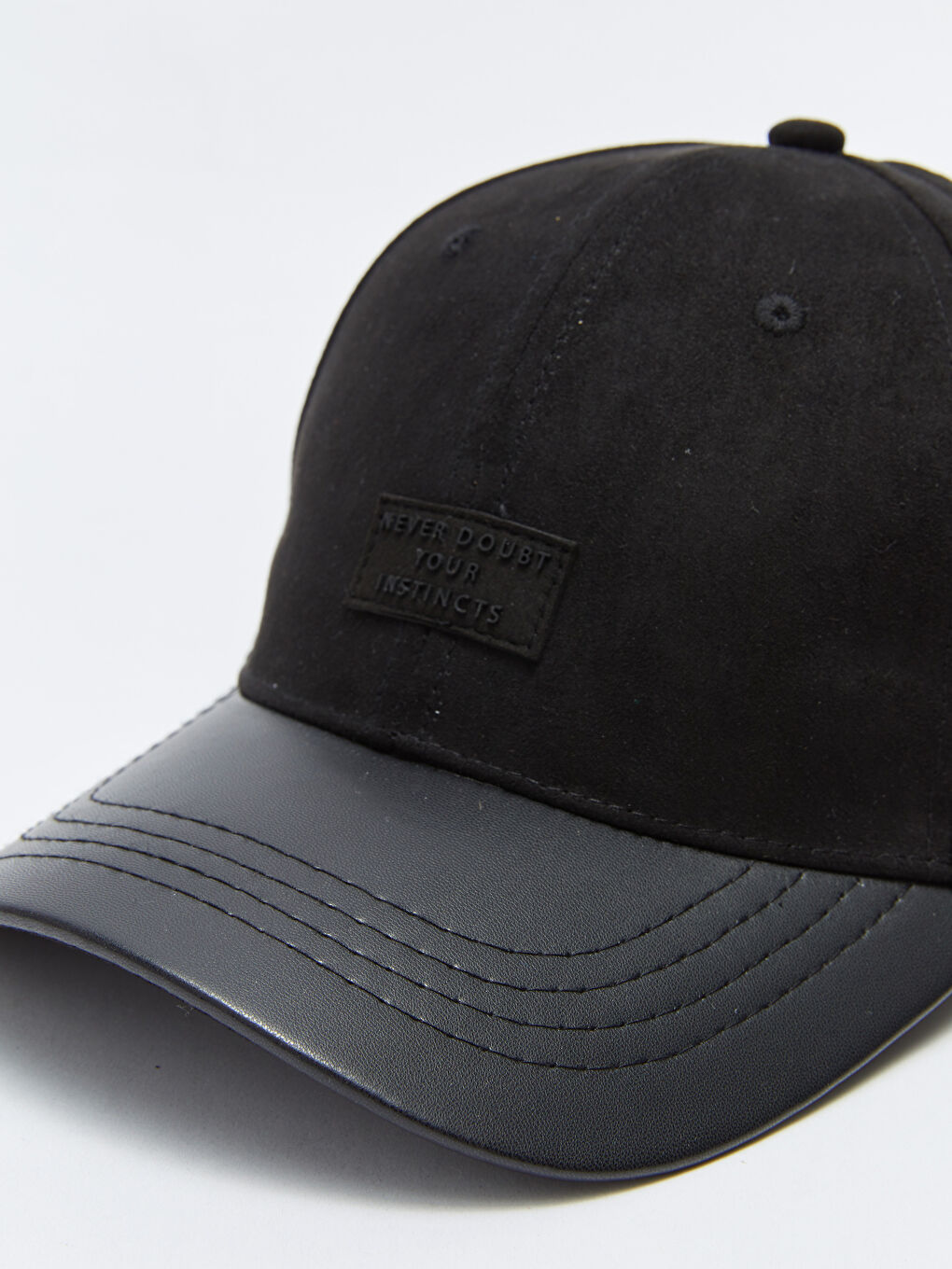 Label Printed Suede Men's Cap Hat-3