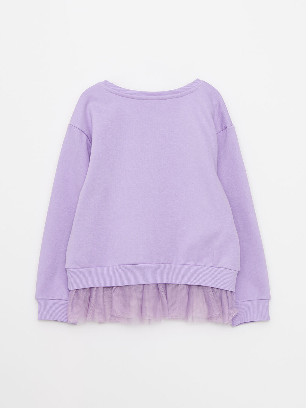 Lila Bisiklet Yaka Alice Baskılı Uzun Kollu Kız Çocuk Sweatshirt-1