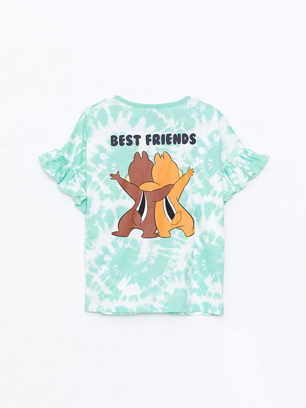 LCW Kids Crew Neck Chip'n Dale Printed Short Sleeve Cotton Girls' T-Shirt -W24947Z4-LRK