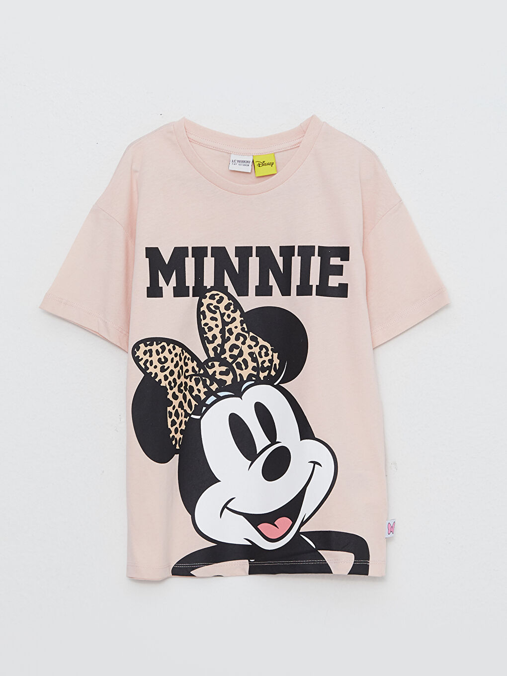 Crew Neck Minnie Mouse Printed Short Sleeve Girls' T-Shirt