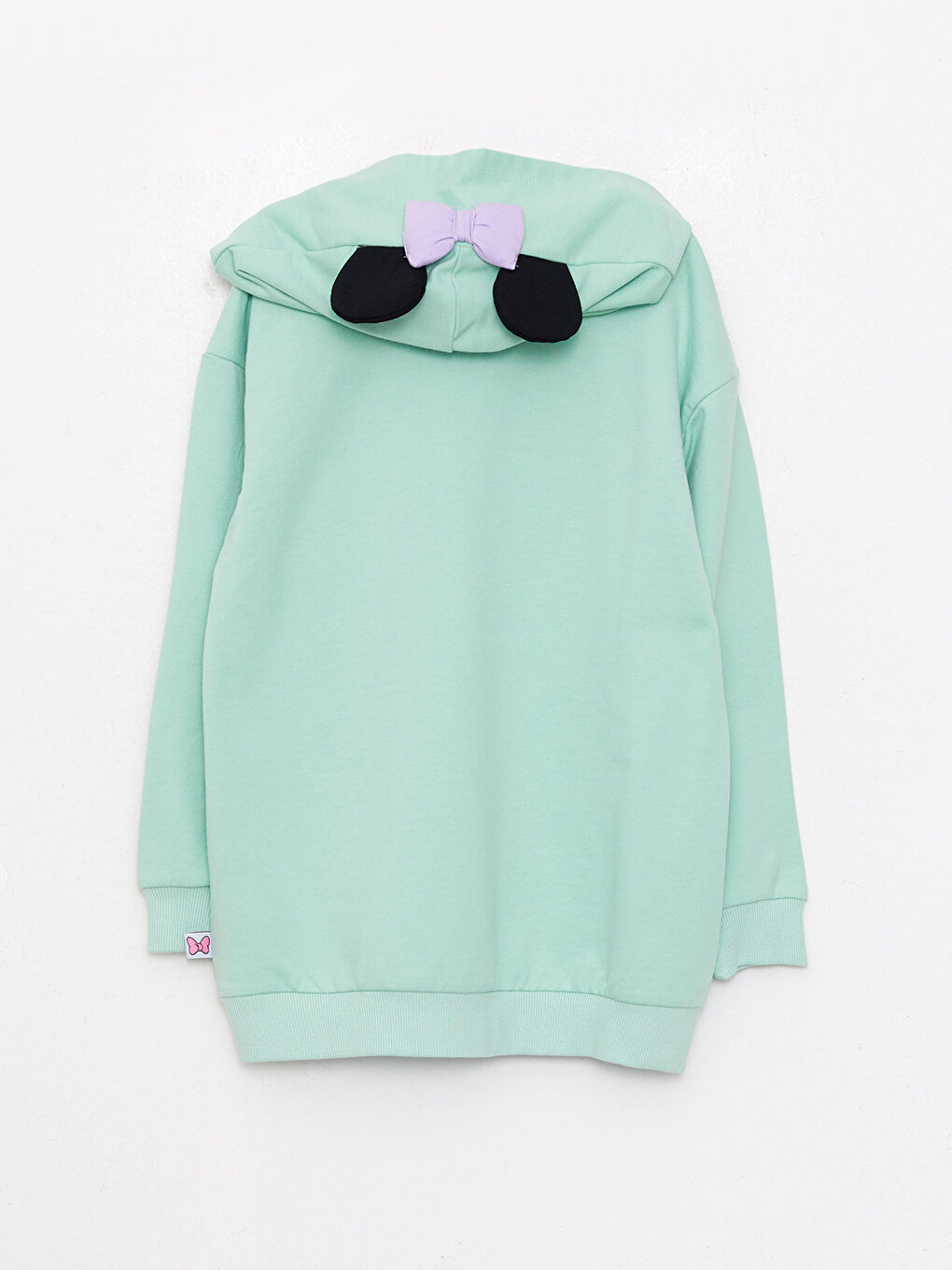 طقم سويت شيرت وبنطلون ضيق للبنات بأكمام طويلة وغطاء رأس بطبعة ميني ماوس-2