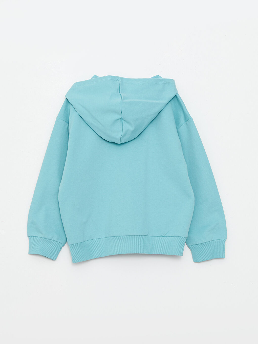 LCW Kids Turkuaz Kapüşonlu Elsa Baskılı Uzun Kollu Kız Çocuk Fermuarlı Sweatshirt - 1