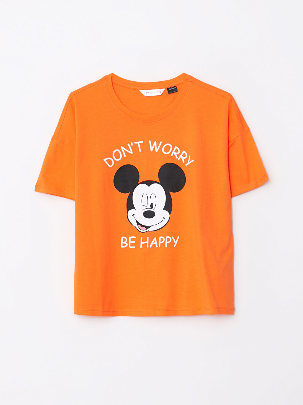 LCW Young Crew Neck Mickey Mouse Printed Short Sleeve Cotton Women's Pajamas Set -W24992Z8-LSR