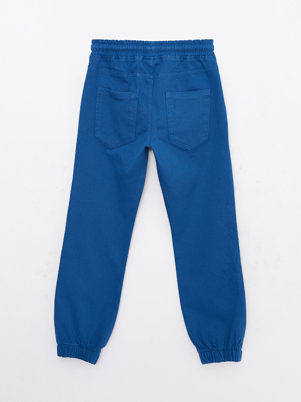 Elastic Waist Basic Gabardine Boy Jogger Trousers-1
