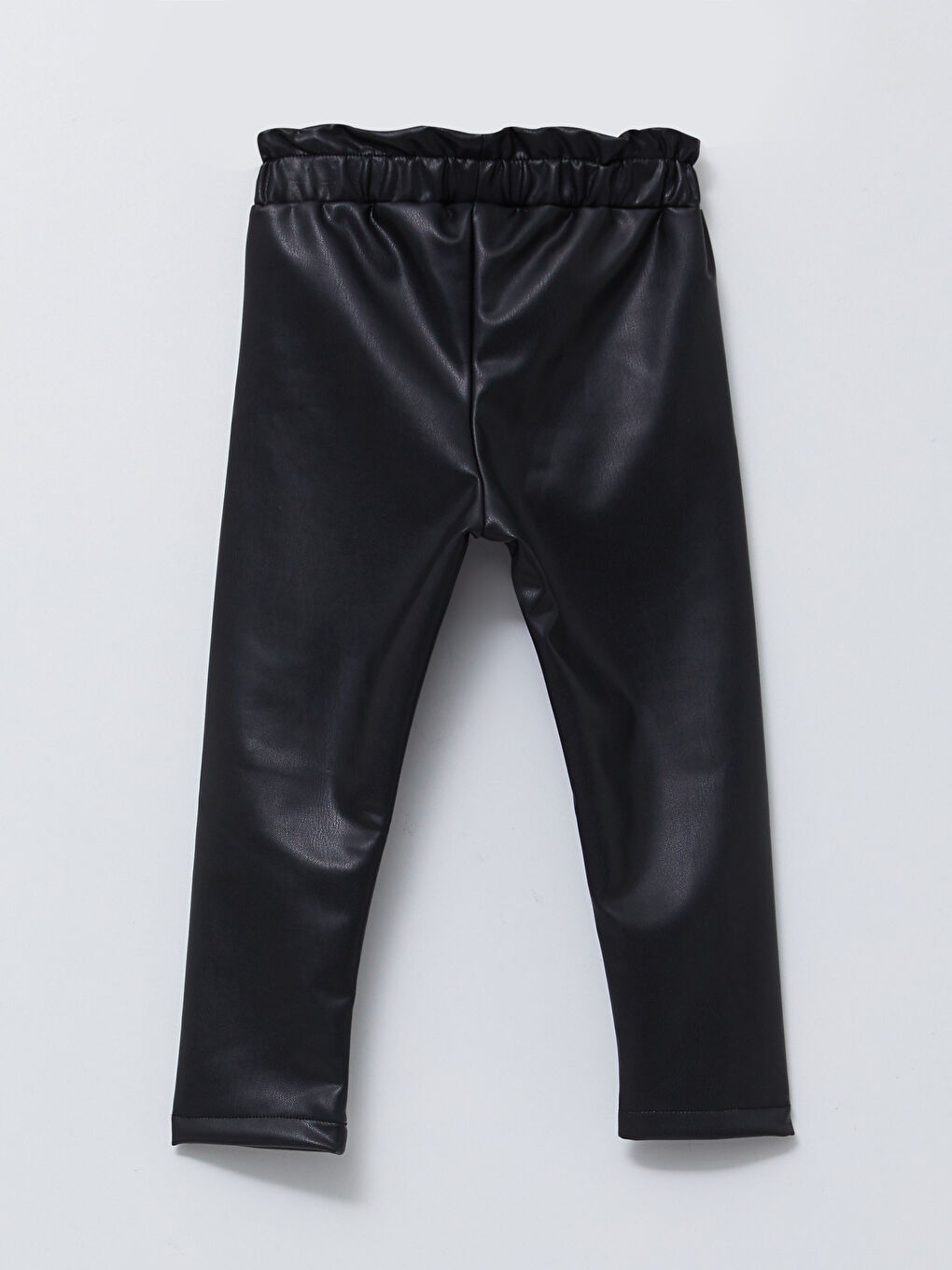 Siyah Beli Lastikli Deri Görünümlü Kız Bebek Pantolon-2