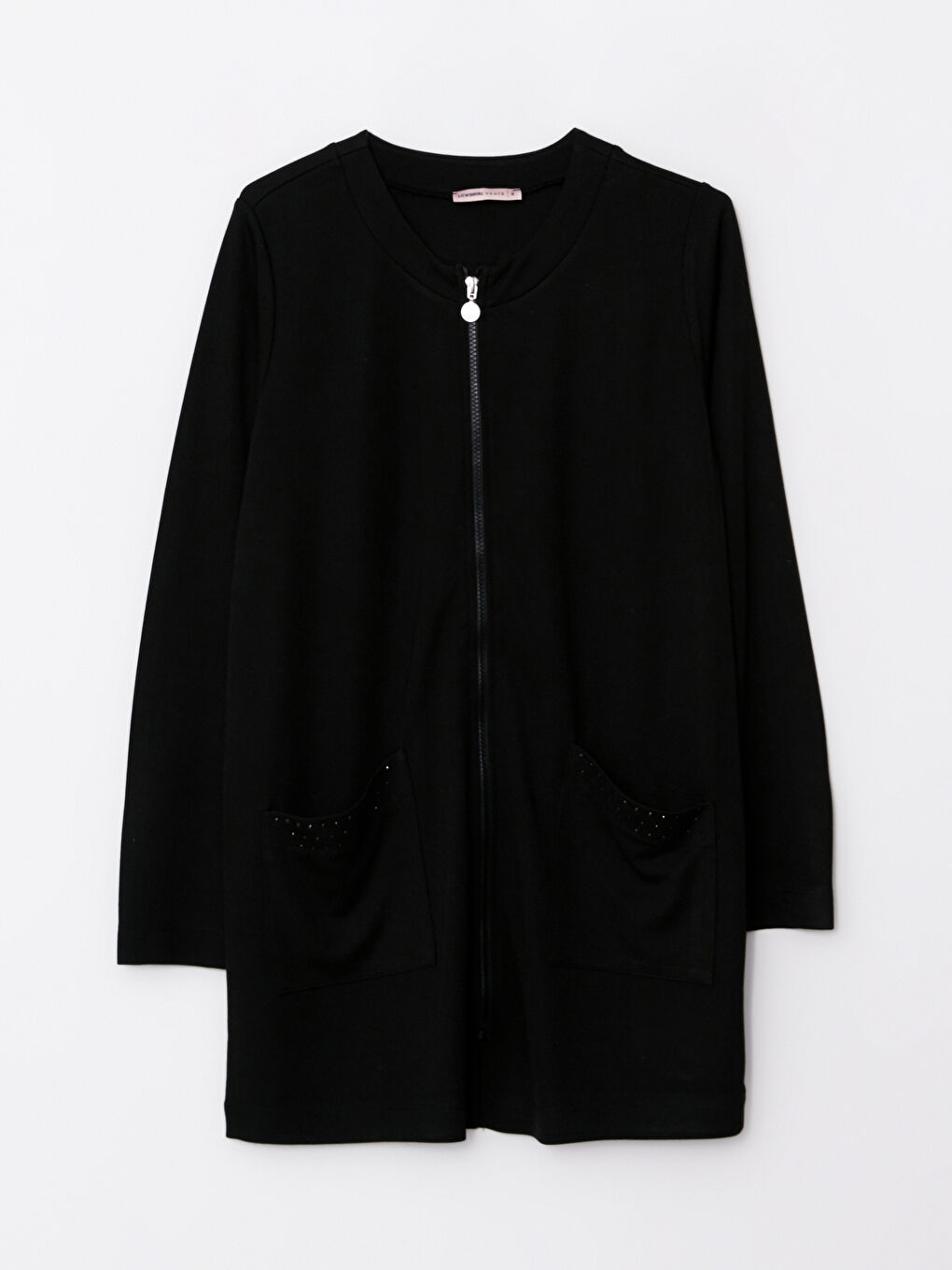 Crew Neck Plain Long Sleeve Women's Cardigan-5