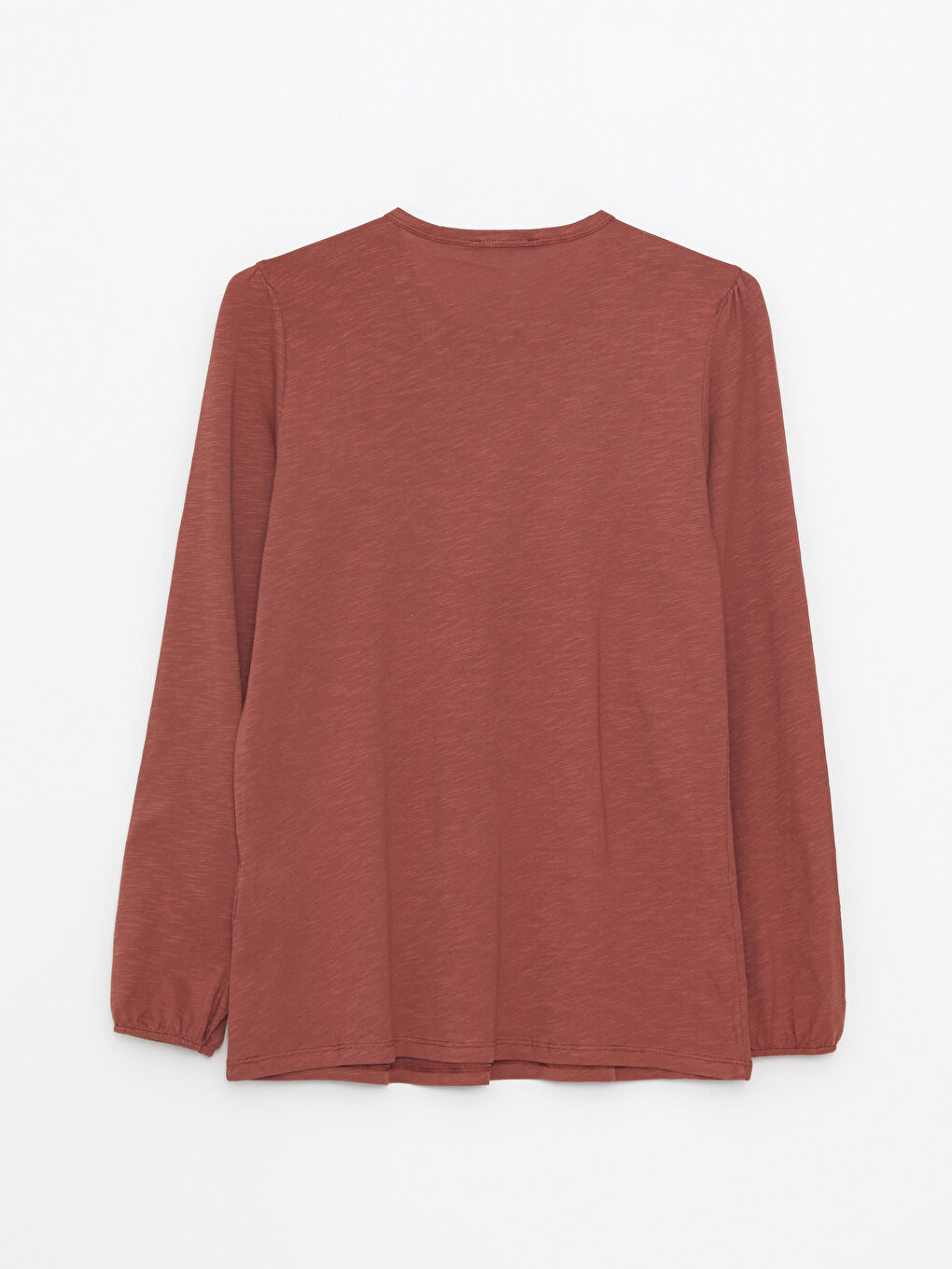 Crew Neck Embroidered Long Sleeve Cotton Women's T-Shirt-6