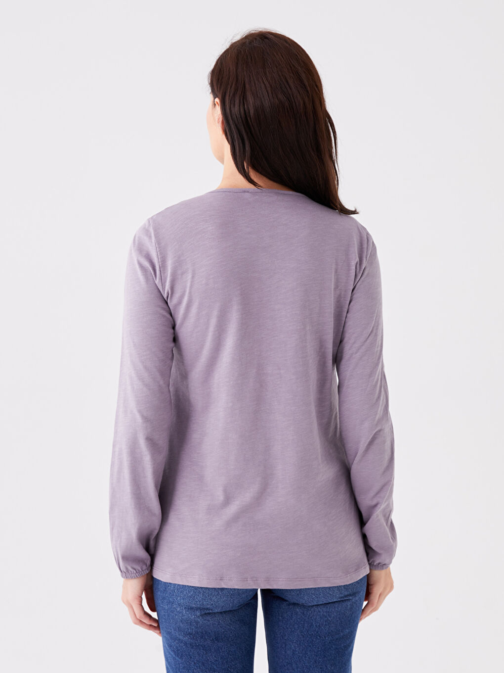 Tie Neck Embroidered Long Sleeve Women's Blouse-4