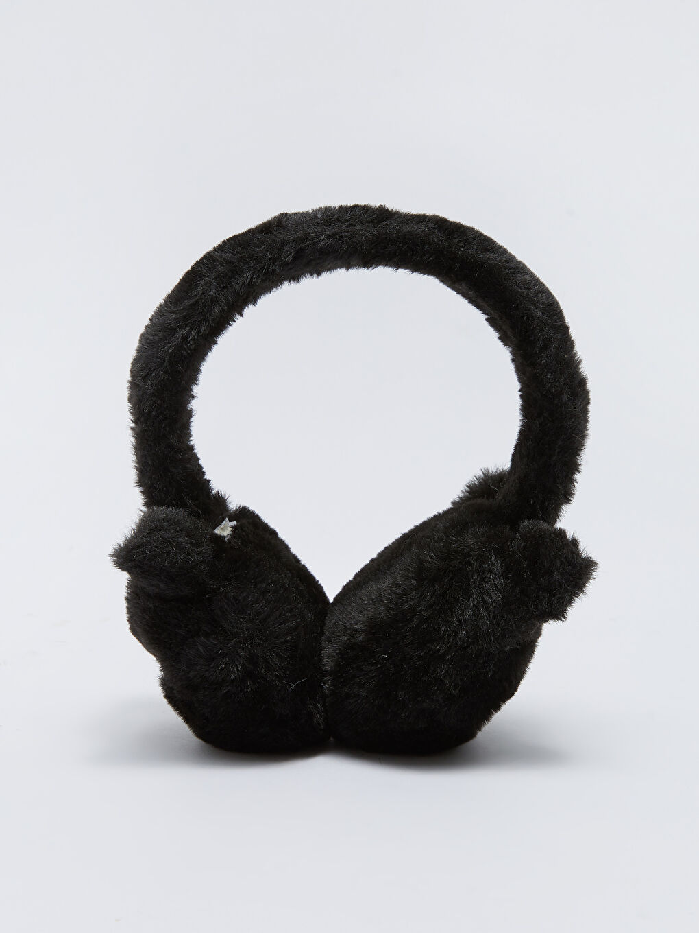 Siyah 3D Aplike Detaylı Kız Çocuk Pelüş Kulaklık-1