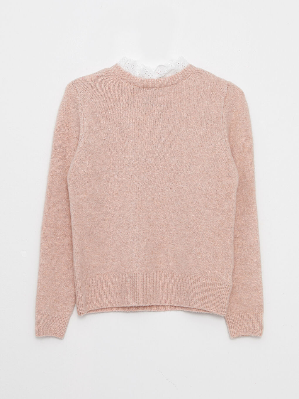 әйелдерге арналған бүрмеленген биік жағалы ұзын жең трикотаж жемпір-5