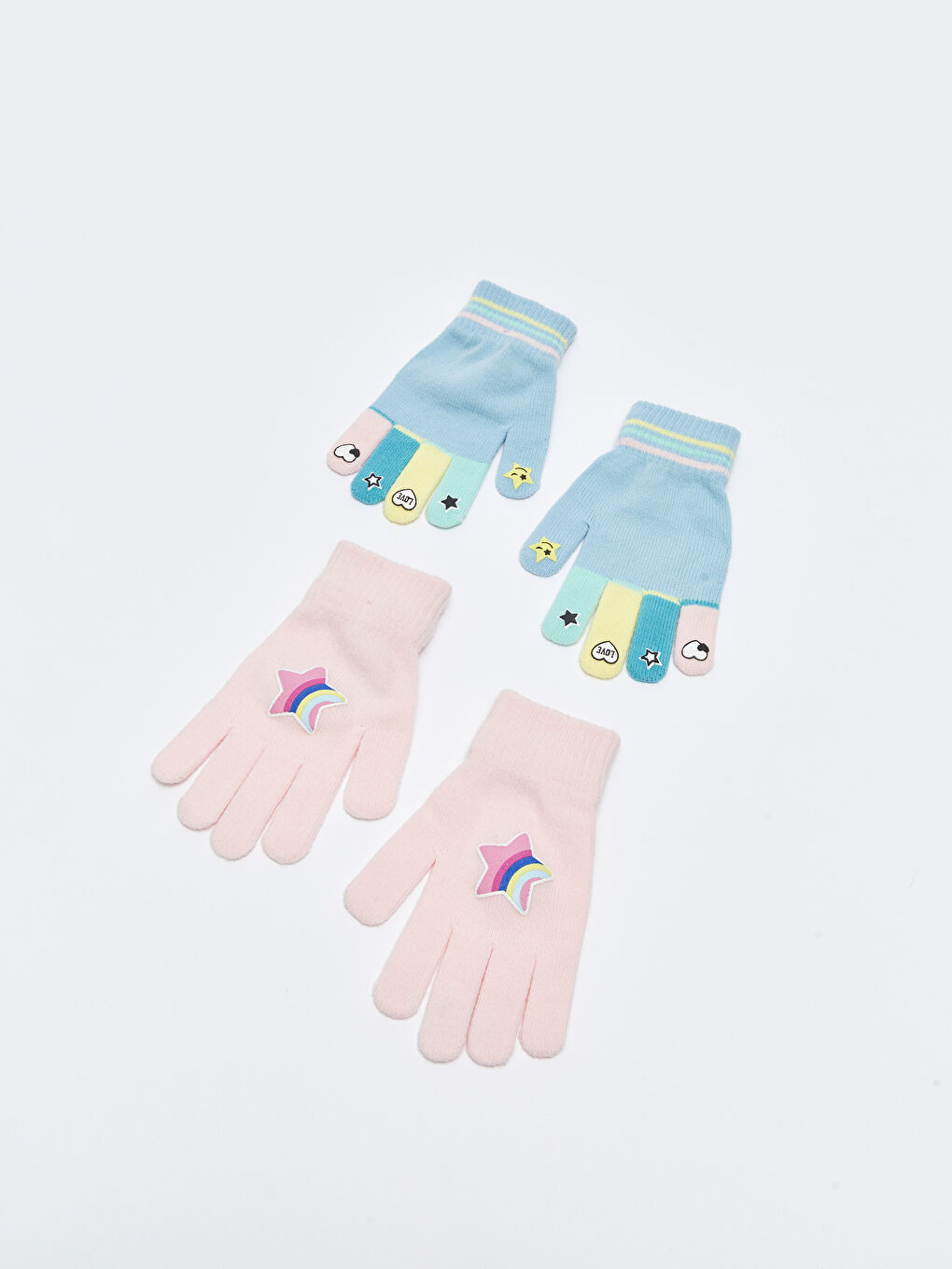 LCW ACCESSORIES Отпечатани ръкавици трико за момичета 2 опаковки -W25070Z4-FR6