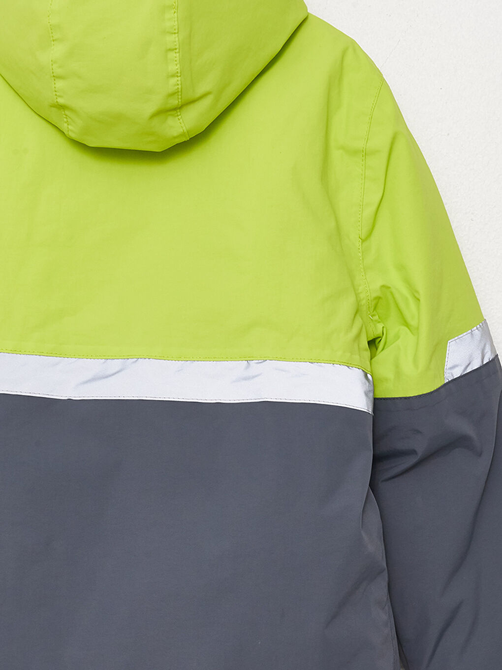 Yeşil Kapüşonlu Renk Bloklu Erkek Çocuk Kayak Montu-6