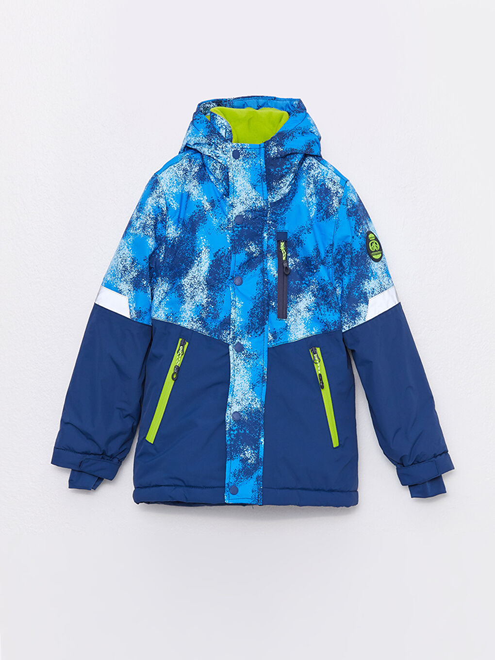 Hooded Printed Boy Ski Coat-3