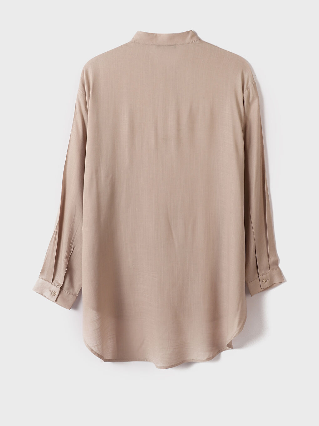 Grandad Collar Plain Long Sleeve Women's Tunic-1