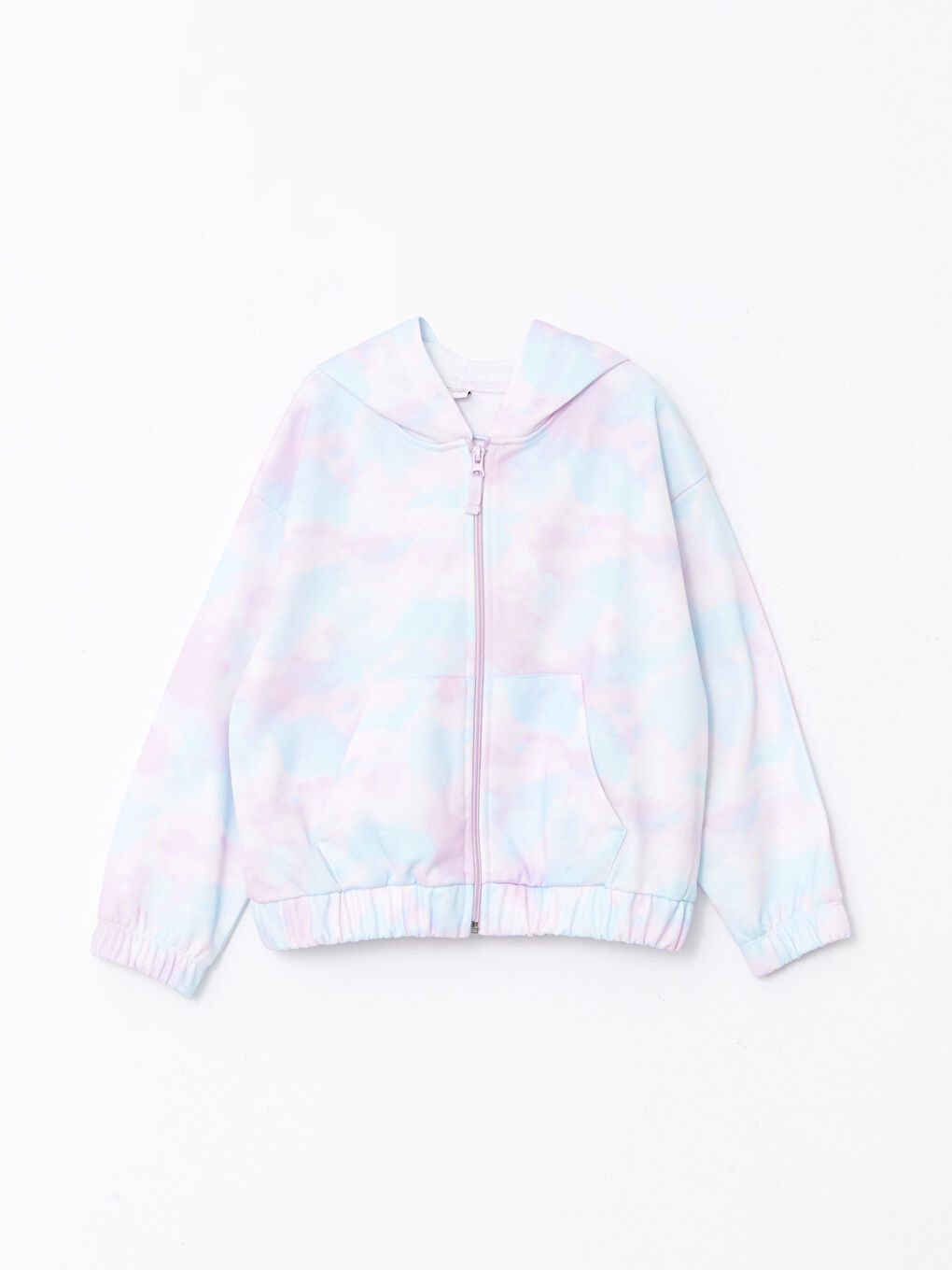 қыздарға арналған капюшонды түйіндеп боялған ұзын жеңді свитшот