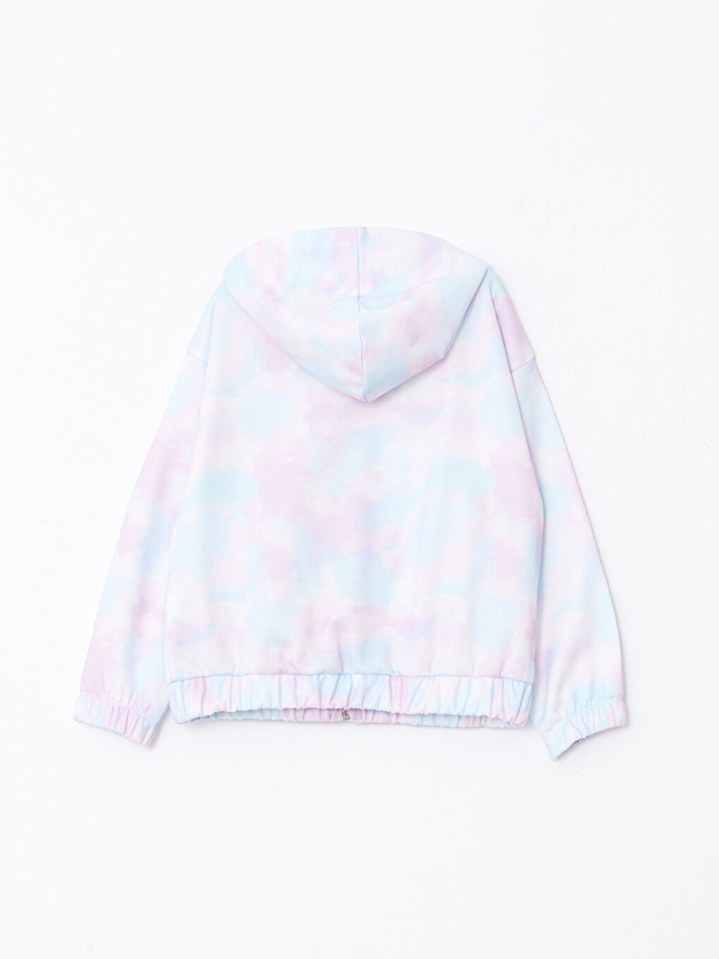 қыздарға арналған капюшонды түйіндеп боялған ұзын жеңді свитшот-1